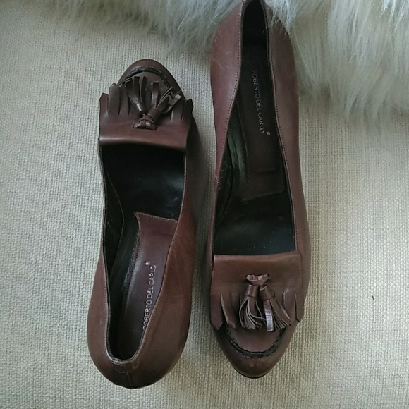 Roberto del Carlo brown leather shoe size 9 - Picture 6 of 8
